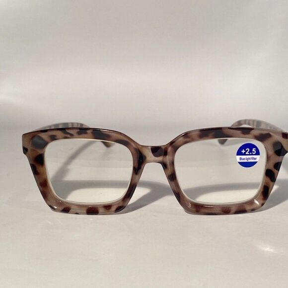 1096 Claudia 2.5 Black Pink Tortoise Reading Glasses Square Concave Readers N… - Picture 3 of 9